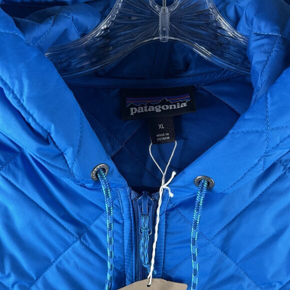 NWT Patagonia Diamond Quilted Bomber Hoodie Blue Size Extra Large XL - Picture 3 of 6